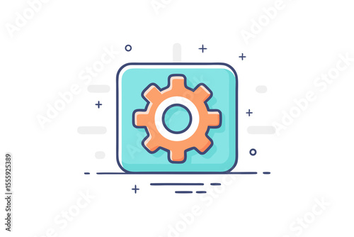 gear icon settings configuration minimal line shape