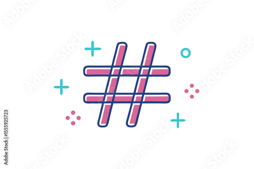 thin line hashtag symbol trending posts