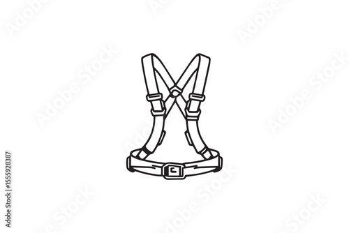 Safety harness line art and black color