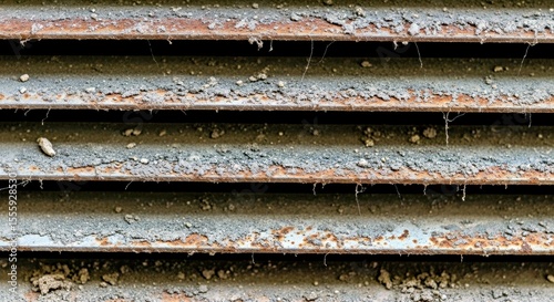 Industrial Dirty Ventilation Grate Texture Rust Stains Dust Accumulation
