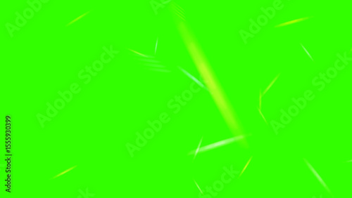 White streaks ripple across a glowing green canvass