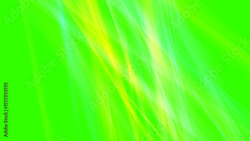 Energetic white streaks surge over a vivid green canvass