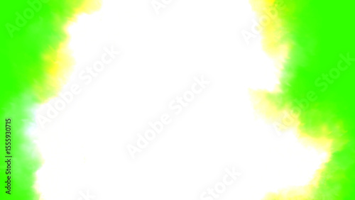 White streaks of light pulse dynamically on bright greens