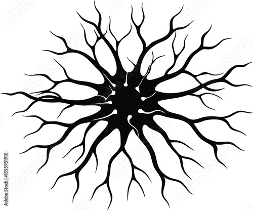 Nerve Cell Vector Art, Nerve Cell, Icon
