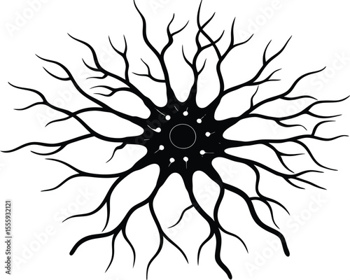 Nerve Cell Vector Art, Nerve Cell, Icon