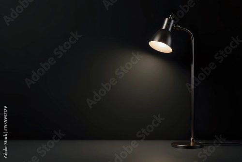 Lamp against a black wall mockup