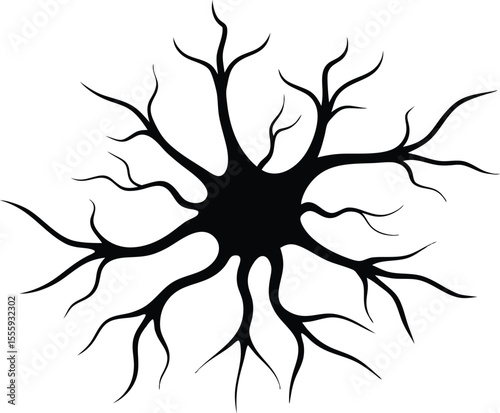 Nerve Cell Vector Art, Nerve Cell, Icon