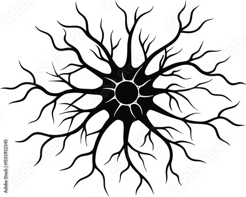 Nerve Cell Vector Art, Nerve Cell, Icon