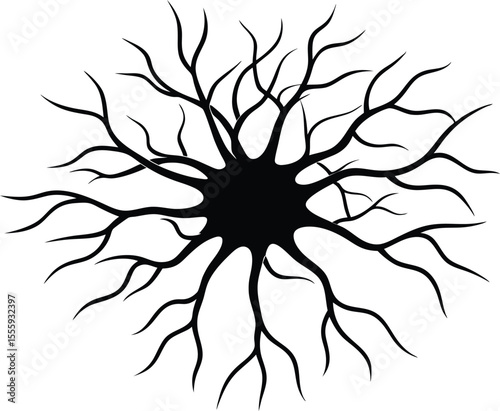 Nerve Cell Vector Art, Nerve Cell, Icon