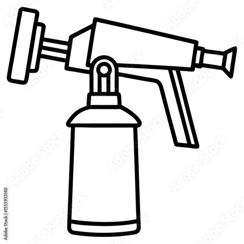 Paint Spray Gun Outline Illustration