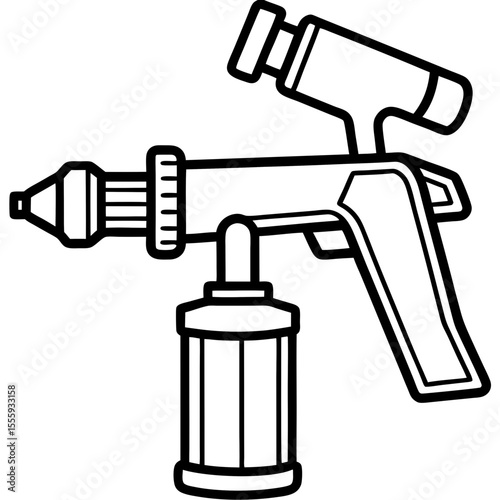 Paint Spray Gun Outline Illustration