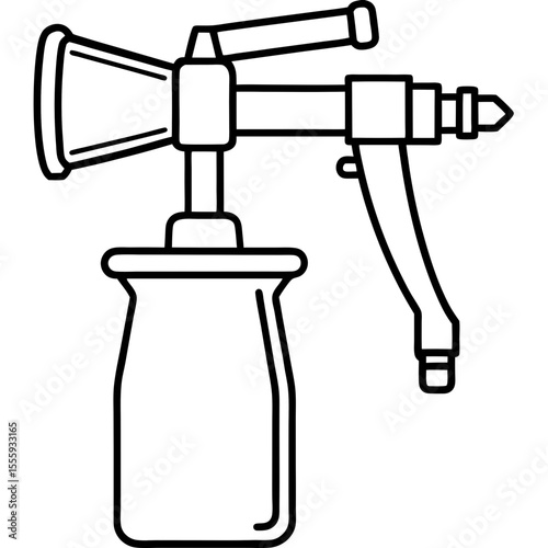 Paint Spray Gun Outline Illustration