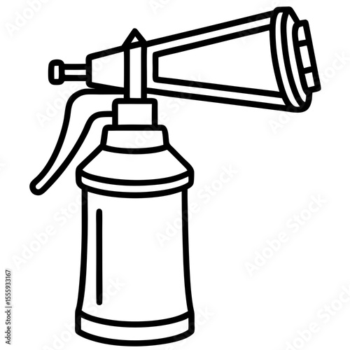 Paint Spray Gun Outline Illustration