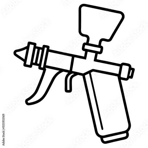 Paint Spray Gun Outline Illustration