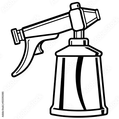 Paint Spray Gun Outline Illustration