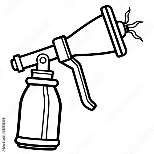 Paint Spray Gun Outline Illustration