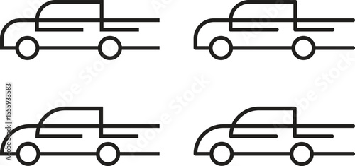 Flat car icon set. Car icon vector illustration. 