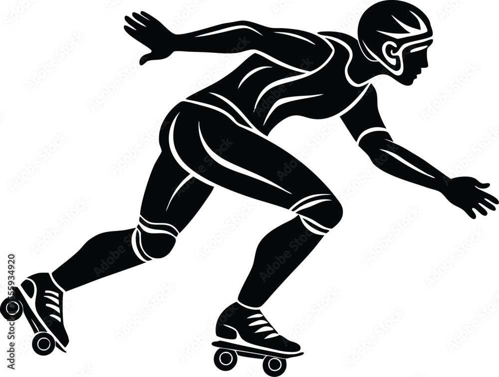 Naklejka premium Roller Skate Vector Art, Roller Skate Icon