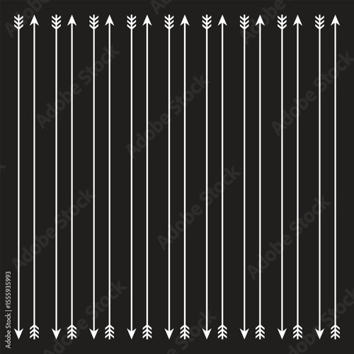 Bow arrow set with feathers isolated on white background. Vector icon illustration