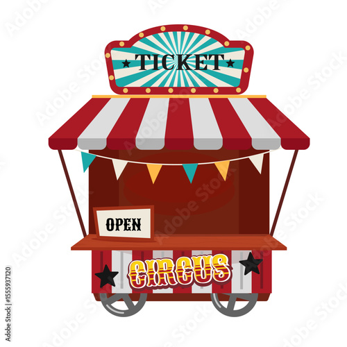Ticket cart  in carnival festival. vintage and retro style.