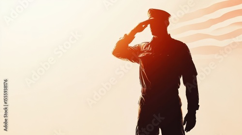 Military personnel salutes during a patriotic ceremony at sunset showcasing deep respect for the country and its values, highlighting dedication and service to the nation