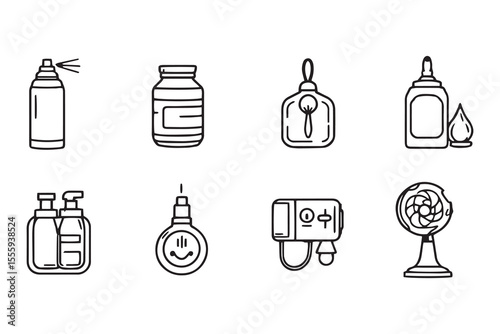 Air freshener line art and black color