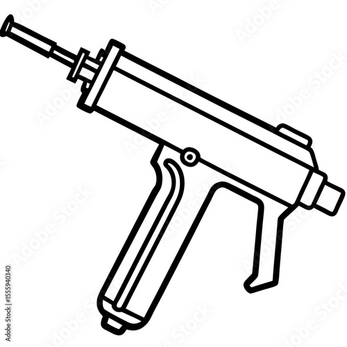 Mechanical Grease Gun Line Illustration