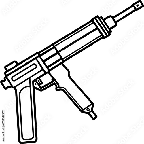 Mechanical Grease Gun Line Illustration