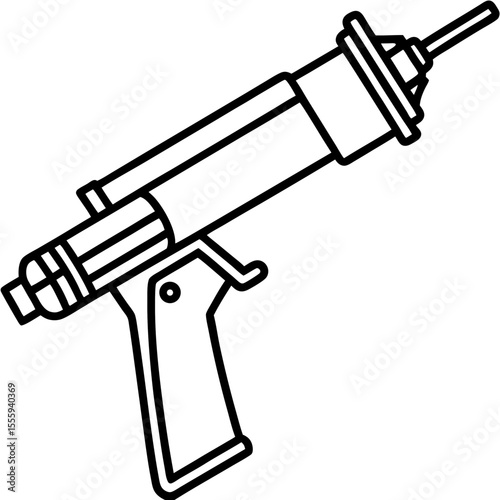 Mechanical Grease Gun Line Illustration