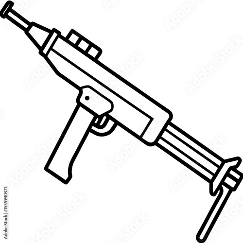 Mechanical Grease Gun Line Illustration