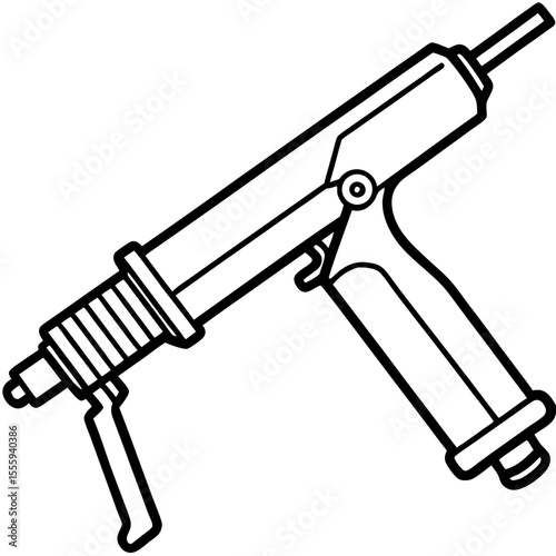 Mechanical Grease Gun Line Illustration