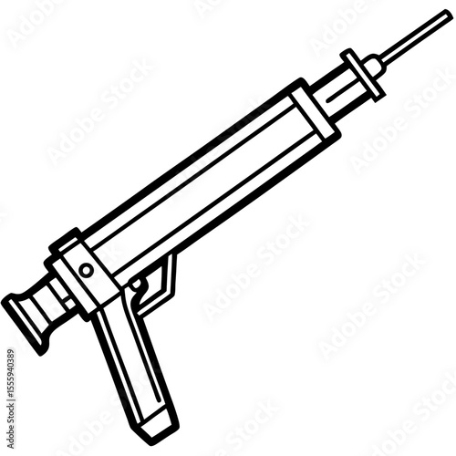 Mechanical Grease Gun Line Illustration