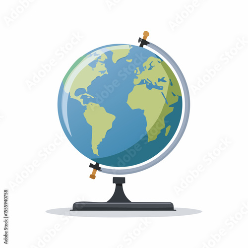 Flat vector of a globe on a stand