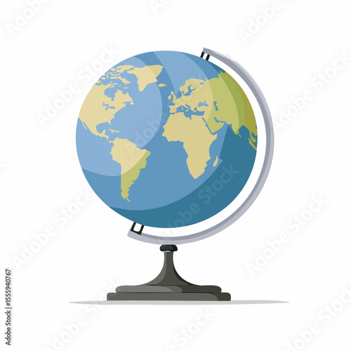 Flat vector of a globe on a stand