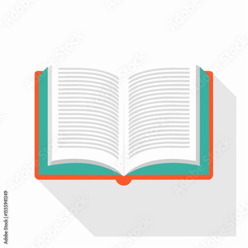 Open Book Illustration Flat Design Book Icon for Education, Reading, and Knowledge
