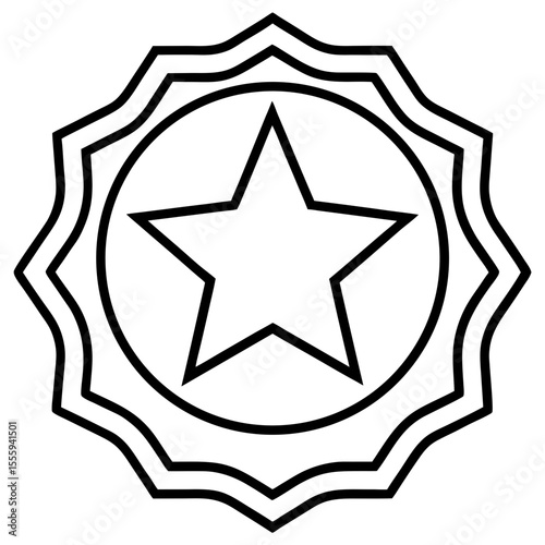 Clean Star Badge Outline Vector
