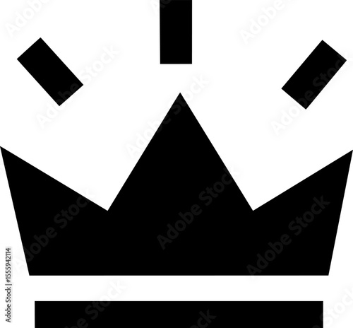 Black silhouette icon of a crown symbolizing royalty, power, or luxury in a minimalist graphic style.