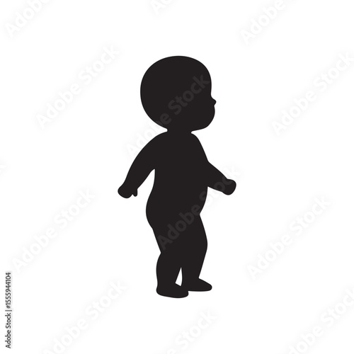 Baby Icon silhouette vector flat illustration design.