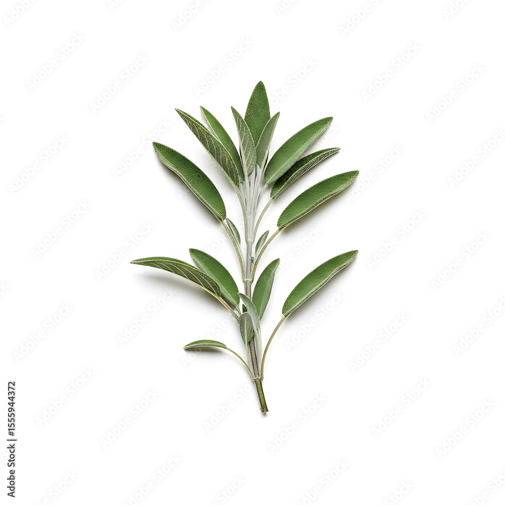 Fototapeta premium Sage sprig isolated on white background