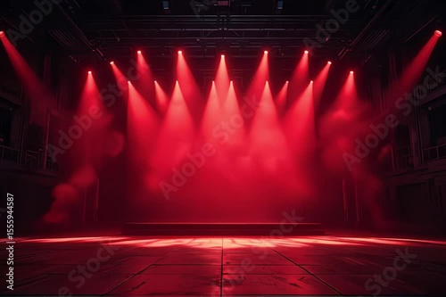Red Stage Lighting Dramatic Concert Venue Background