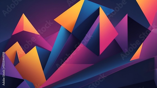 Abstract digital art: sharp angular gradient with translucent geometric forms creating movement.