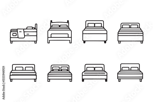 Bed line art and black color