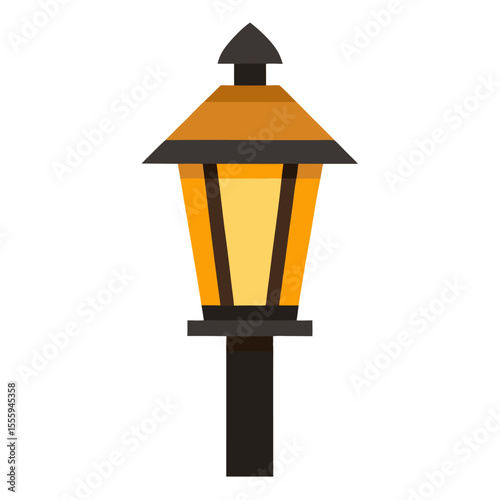 Beautiful street lantern icon on white background.