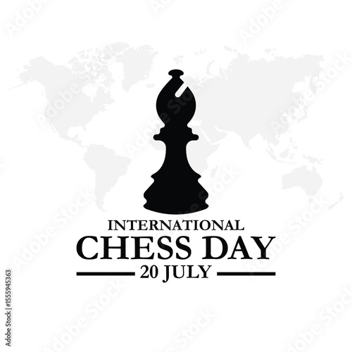 illustration vector international chess day. annualy celebrates on July 20. International Chess Day greeting card creative banner, poster, social media post illustration.