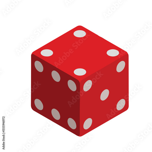 Set of Red 3D Dice with White Dots – Isometric Vector Illustration
