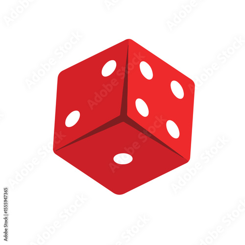 Set of Red 3D Dice with White Dots – Isometric Vector Illustration