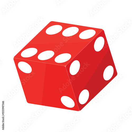 Set of Red 3D Dice with White Dots – Isometric Vector Illustration