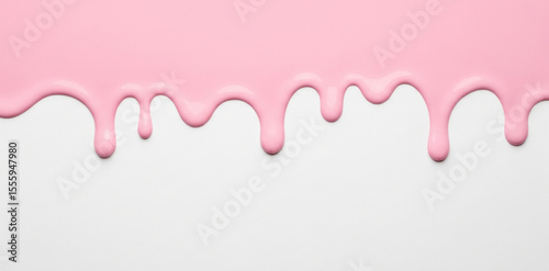 Soft Pink Liquid Dripping Abstract on White Background