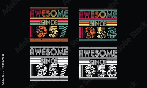 Awesome since 1957 to 1958 ,Vintage T shirt bundles .68 year old Vintage