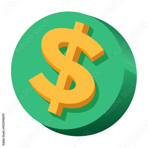 Golden dollar sign icon on white background.